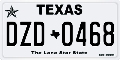 TX license plate DZD0468