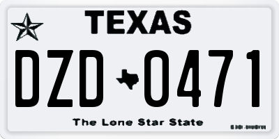 TX license plate DZD0471