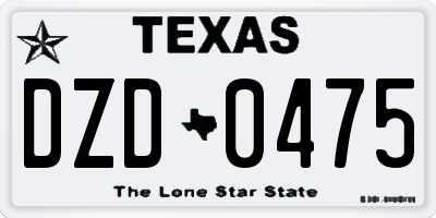 TX license plate DZD0475