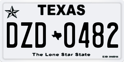 TX license plate DZD0482