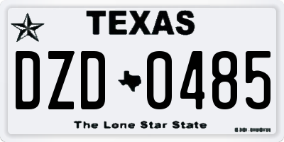 TX license plate DZD0485