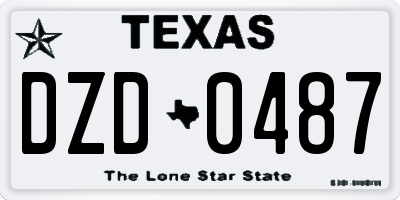 TX license plate DZD0487