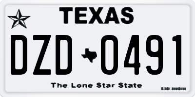 TX license plate DZD0491