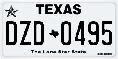 TX license plate DZD0495
