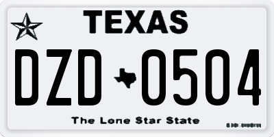 TX license plate DZD0504