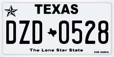 TX license plate DZD0528