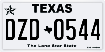 TX license plate DZD0544