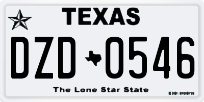 TX license plate DZD0546