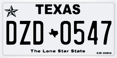 TX license plate DZD0547