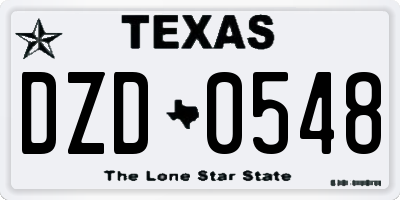 TX license plate DZD0548