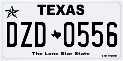TX license plate DZD0556