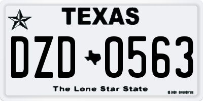 TX license plate DZD0563