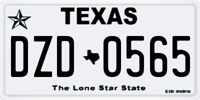 TX license plate DZD0565
