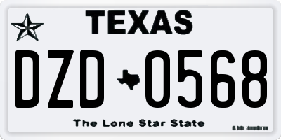 TX license plate DZD0568