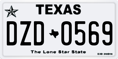 TX license plate DZD0569