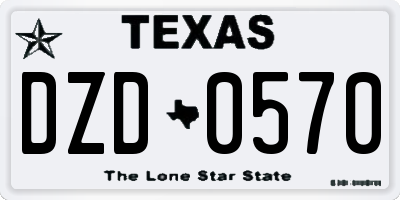 TX license plate DZD0570