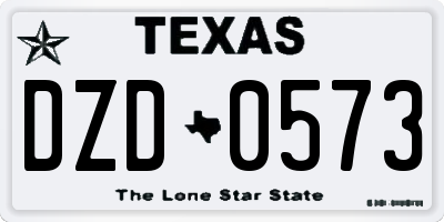TX license plate DZD0573