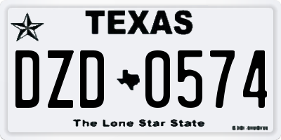 TX license plate DZD0574