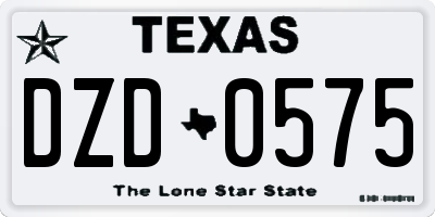 TX license plate DZD0575