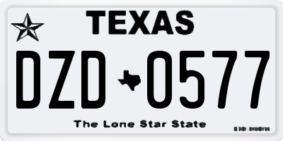 TX license plate DZD0577
