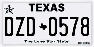 TX license plate DZD0578