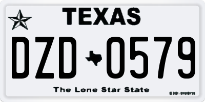 TX license plate DZD0579
