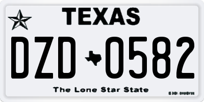 TX license plate DZD0582