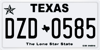 TX license plate DZD0585