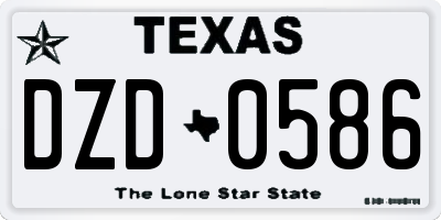 TX license plate DZD0586