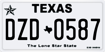 TX license plate DZD0587