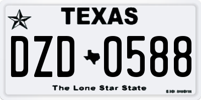 TX license plate DZD0588
