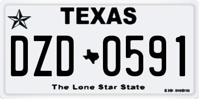 TX license plate DZD0591