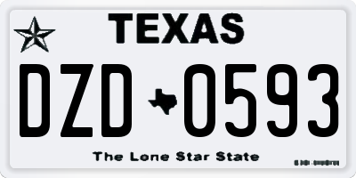 TX license plate DZD0593
