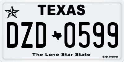 TX license plate DZD0599
