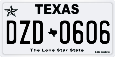 TX license plate DZD0606