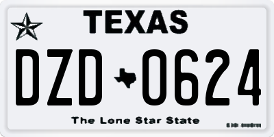 TX license plate DZD0624