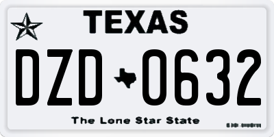 TX license plate DZD0632
