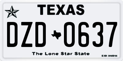 TX license plate DZD0637