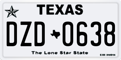 TX license plate DZD0638