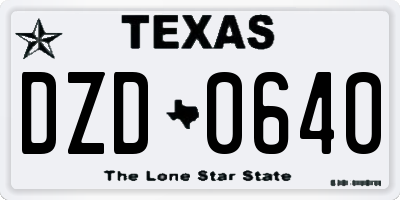 TX license plate DZD0640