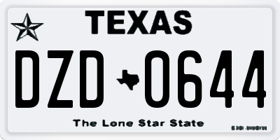 TX license plate DZD0644