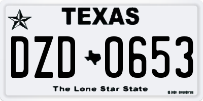 TX license plate DZD0653