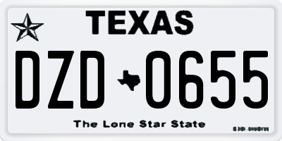 TX license plate DZD0655