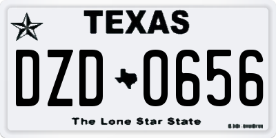 TX license plate DZD0656