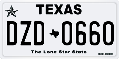 TX license plate DZD0660