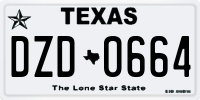TX license plate DZD0664