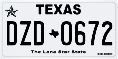 TX license plate DZD0672