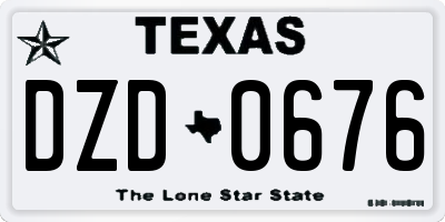 TX license plate DZD0676