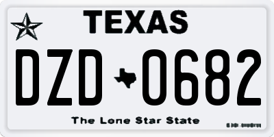 TX license plate DZD0682