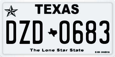 TX license plate DZD0683